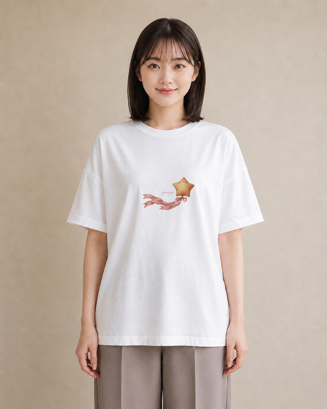 Tシャツ レディース 流れ星 星空 宇宙 イラスト ゆるかわ お揃い 親子 白T YMAZO