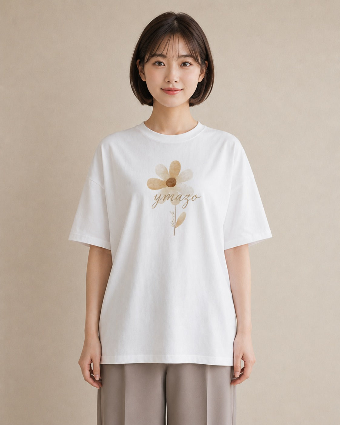 グラフィックTシャツ レディース 花 花柄 イラスト フェミニン 通学 誕生日プレゼント 白T