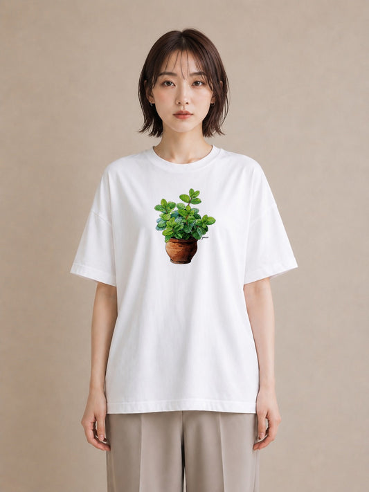 デザインTシャツ レディース 観葉植物 植物 ボタニカル イラスト 普段使い 綿100 デート 白T YMAZO