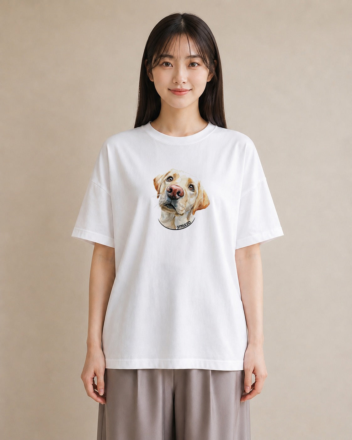 グラフィックTシャツ レディース 犬好き 犬 いぬ イラスト 手描き風 デイリーウェア 休日 白T YMAZO