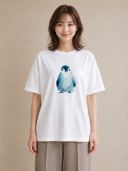 プリントTシャツ レディース シロフクロウ 動物 アニマル イラスト 手描き風 敬老の日 ホワイトデー 白T YMAZO