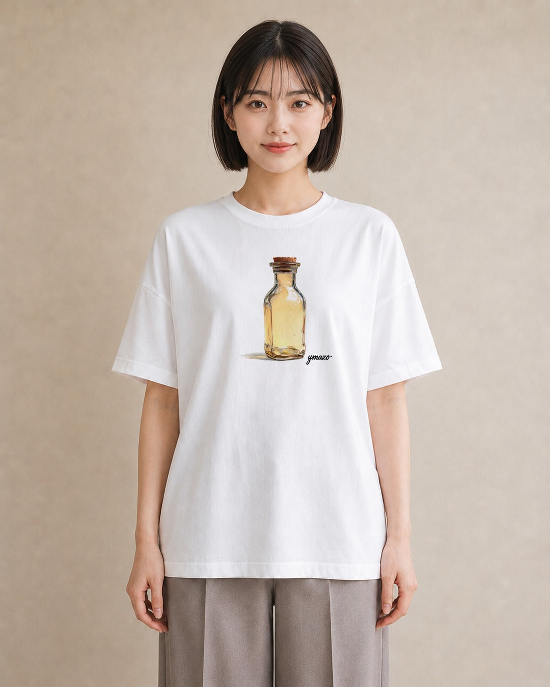 デザインTシャツ レディース ガラス瓶 小枝 ボタニカル ナチュラル アンティーク イラスト ヴィンテージ風 クリスマス 旅行 白T YMAZO