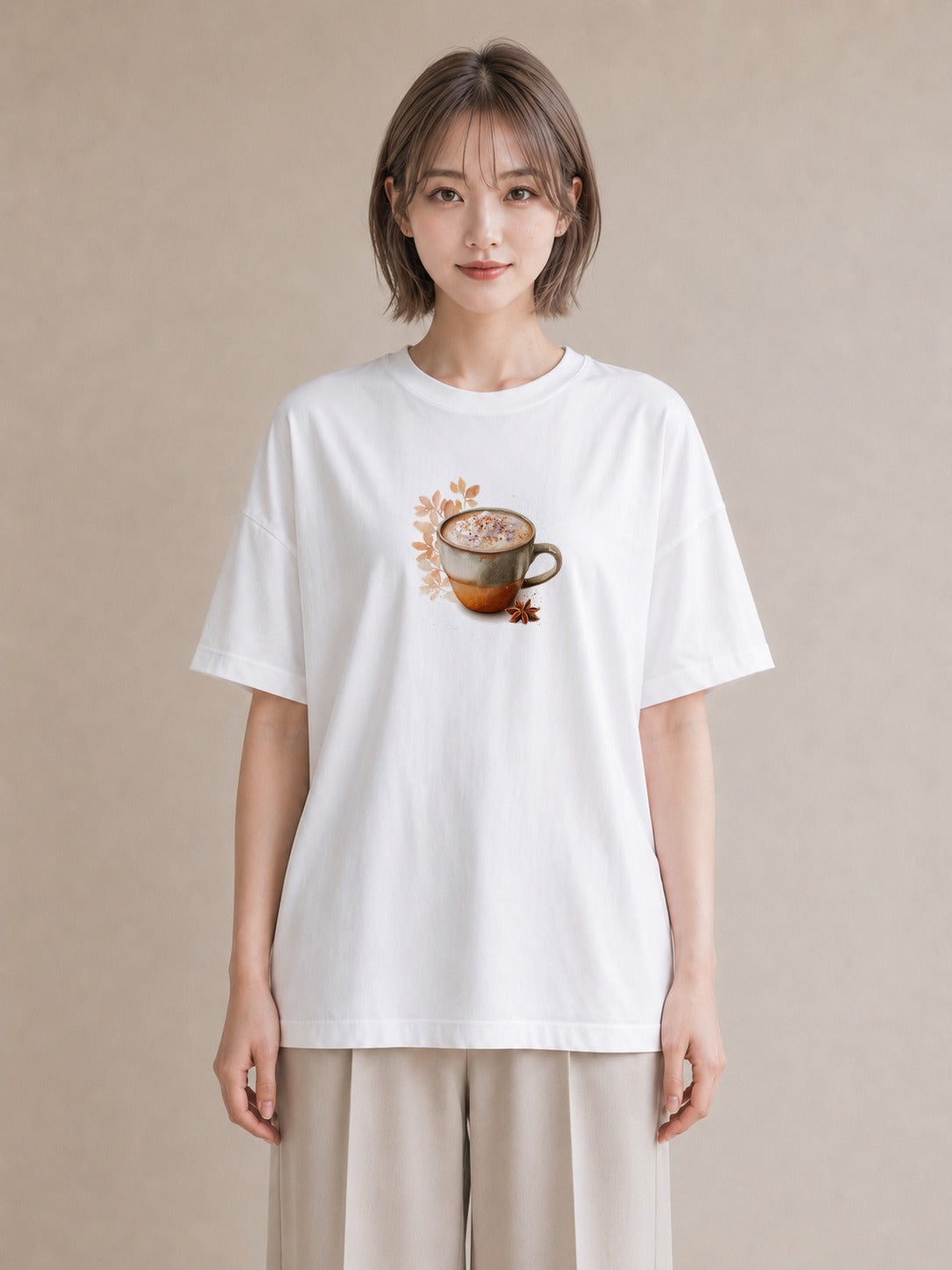 Tシャツ レディース ココア 食べ物 フード イラスト ゆるかわ ホワイトデー 春服 白T YMAZO