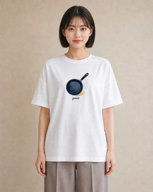 プリントTシャツ レディース 目玉焼き 食べ物 フード イラスト ミセス 春コーデ 白T YMAZO