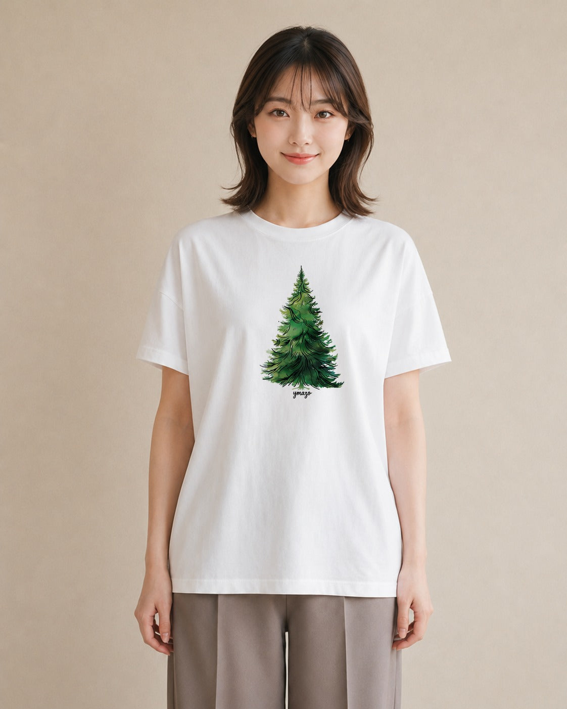 半袖Tシャツ レディース 木 植物 ボタニカル イラスト アート風 おしゃれギフト 社会人 白T YMAZO