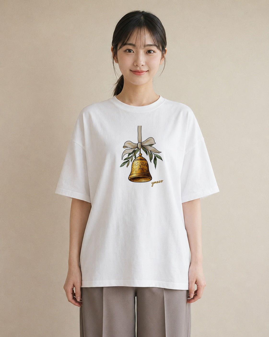 半袖Tシャツ レディース 風鈴 ガラス 夏 ナチュラル アンティーク イラスト 水彩風 敬老の日 ホワイトデー 白T YMAZO