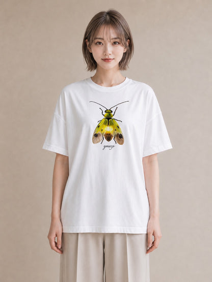 半袖Tシャツ レディース カブトムシ 昆虫 虫 イラスト 抜け感 ラフ レイヤード 白T YMAZO