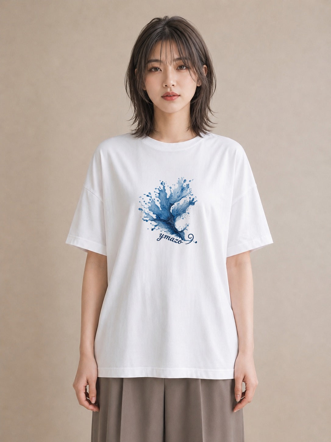 デザインTシャツ レディース 魚座 星空 宇宙 イラスト アート風 カフェ巡り 女子会 白T YMAZO