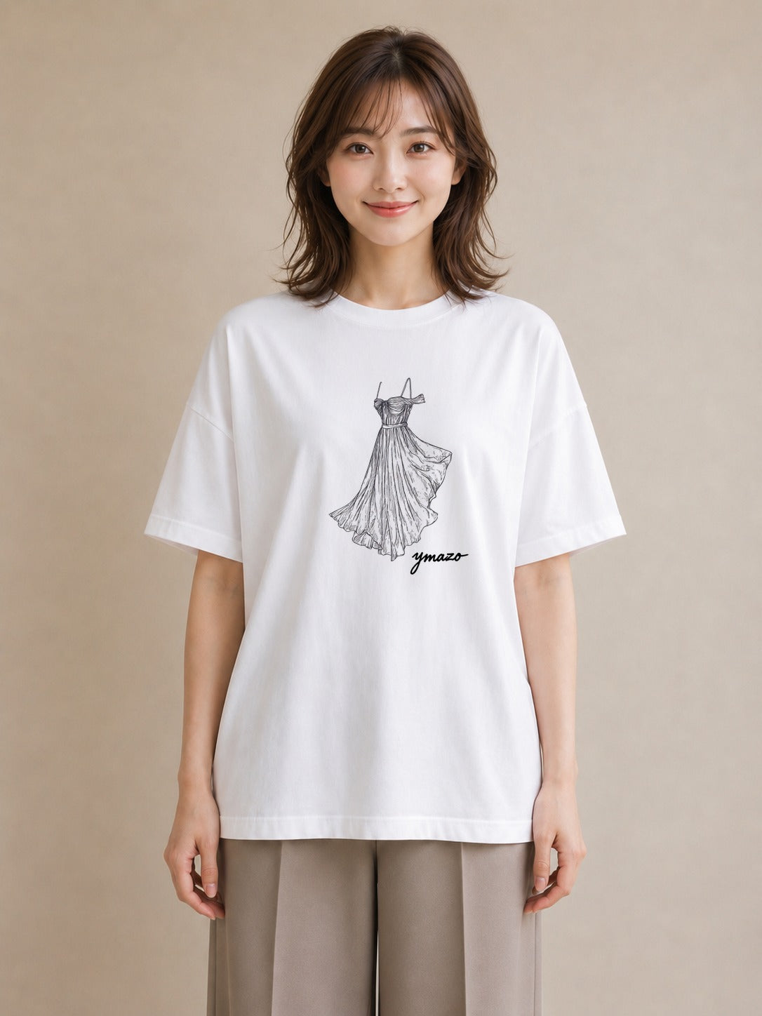 グラフィックTシャツ レディース バレエシューズ バレエ トウシューズ ナチュラル アンティーク イラスト 上品 親子 20代 白T YMAZO