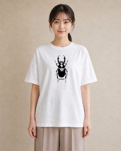 グラフィックTシャツ レディース カブトムシ 昆虫 虫 イラスト 休日コーデ ギフト 母の日 白T YMAZO