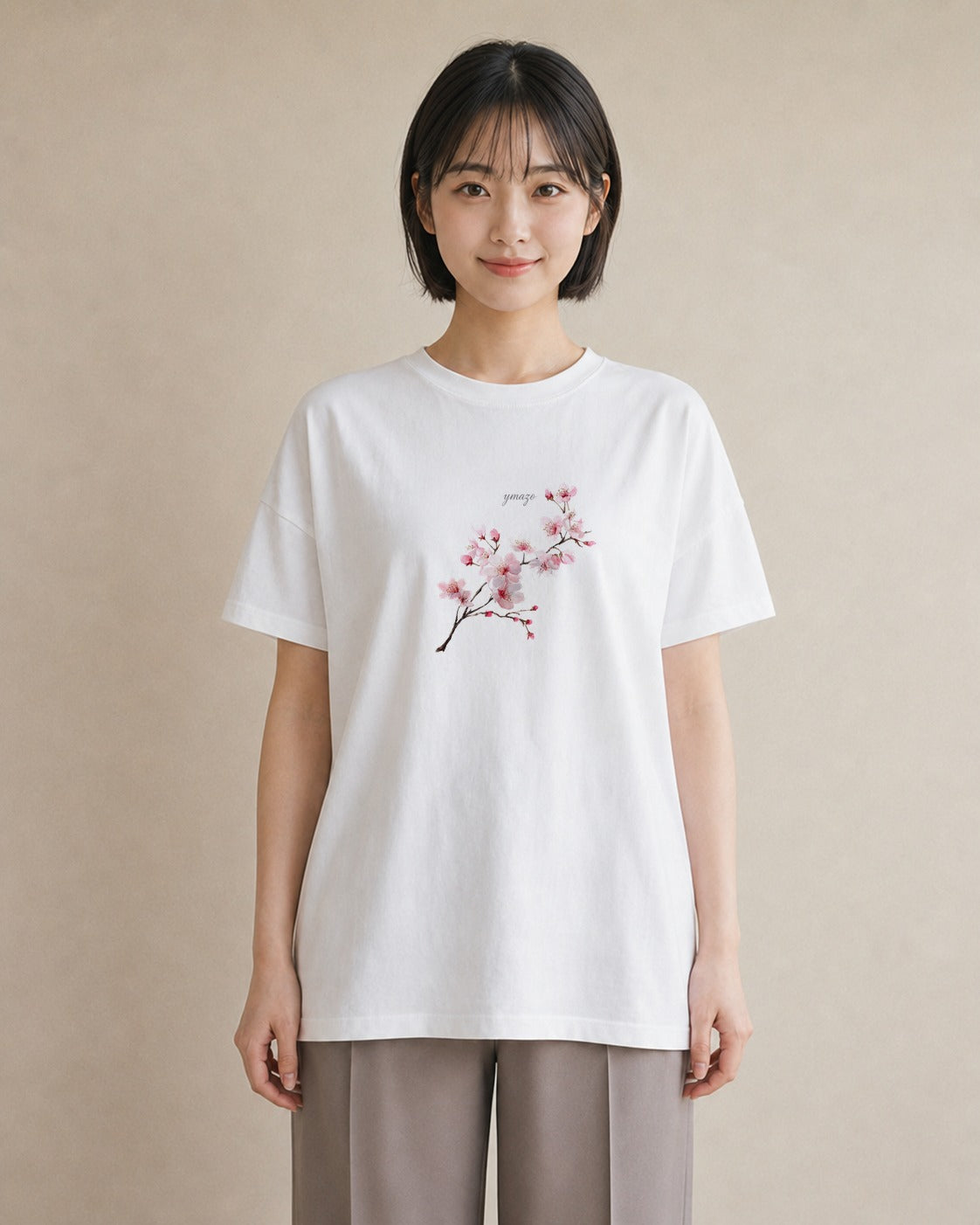 グラフィックTシャツ レディース さくら 桜 サクラ 花 花柄 イラスト ミニマル 敬老の日 ホワイトデー 白T
