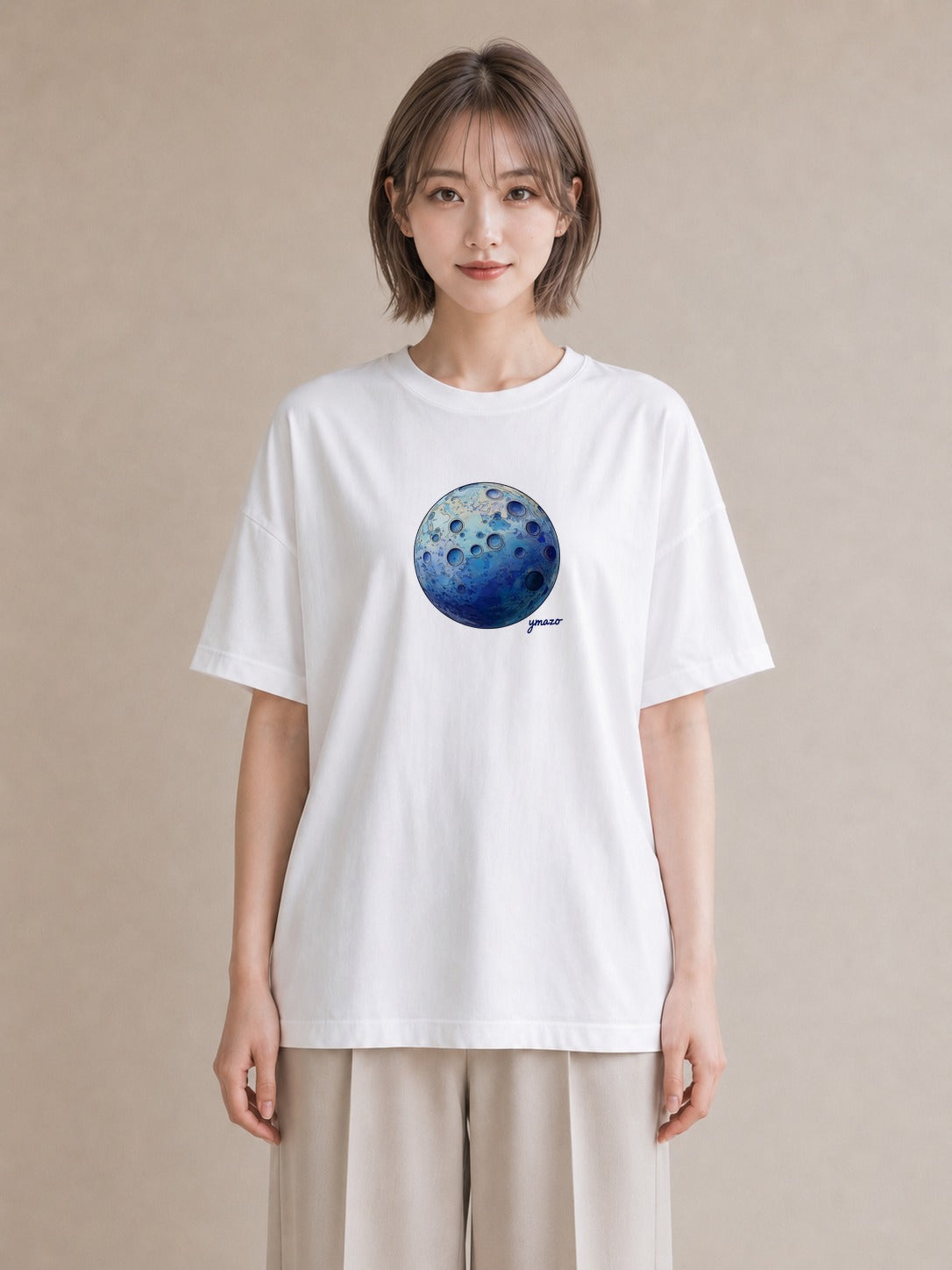 プリントTシャツ レディース 惑星 星空 宇宙 イラスト きれいめ 母娘コーデ 自分用 白T YMAZO