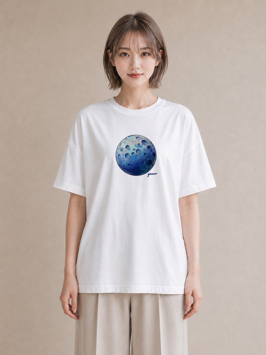 プリントTシャツ レディース 惑星 星空 宇宙 イラスト きれいめ 母娘コーデ 自分用 白T YMAZO