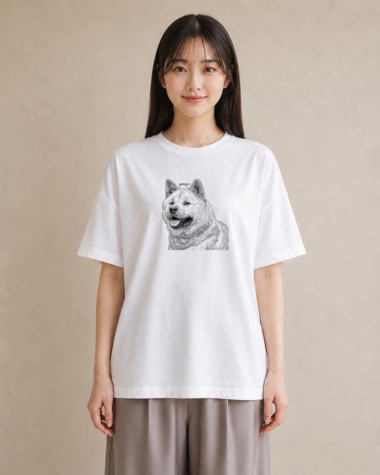 グラフィックTシャツ レディース 柴犬 しばいぬ 犬 いぬ イラスト 北欧風 女性向けギフト 散歩 白T YMAZO