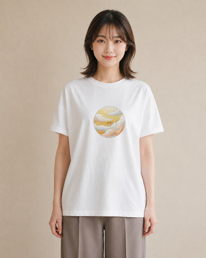 半袖Tシャツ レディース 惑星 星空 宇宙 イラスト ナチュラル 20代 カジュアルコーデ 白T YMAZO