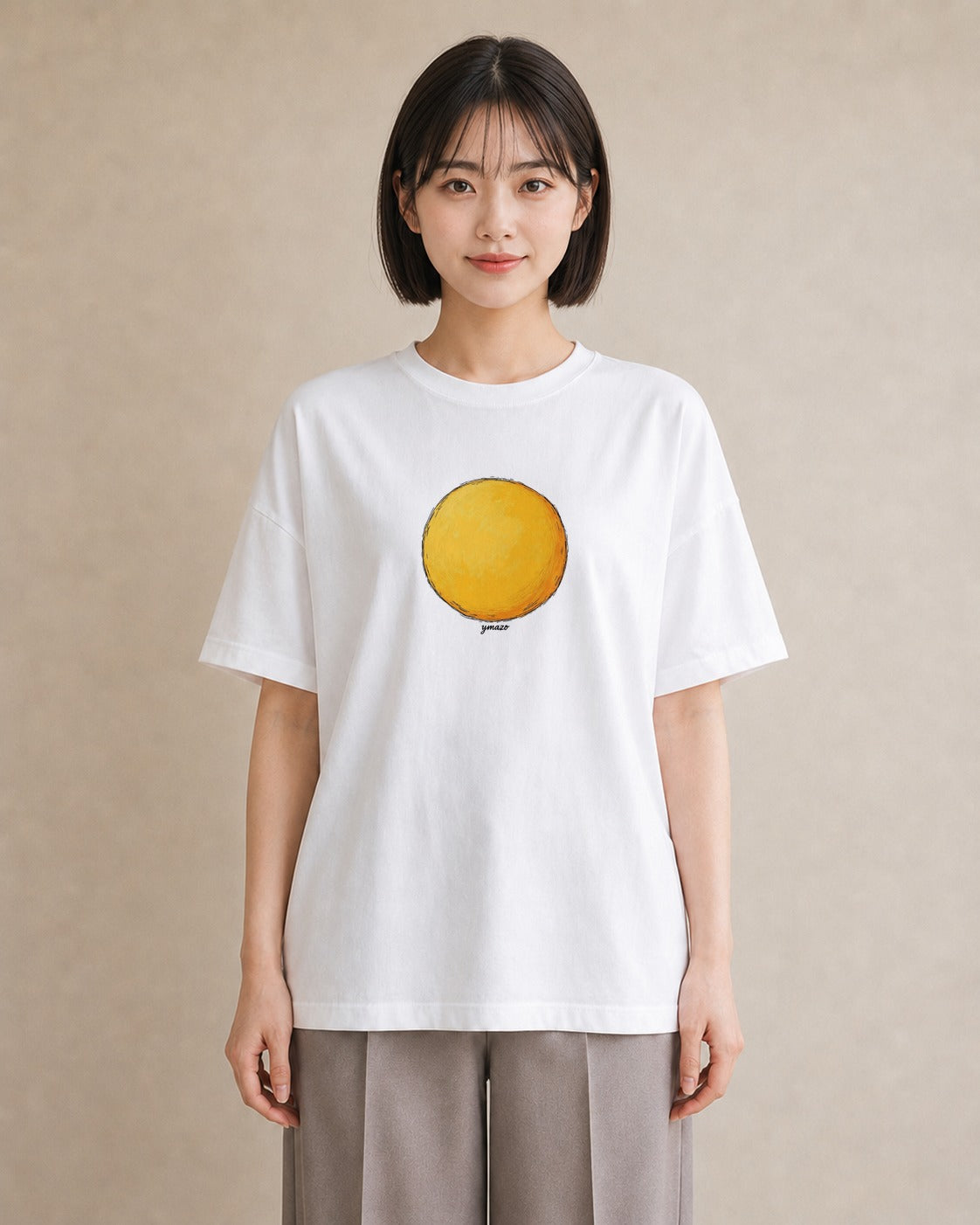 デザインTシャツ レディース 太陽 星空 宇宙 イラスト シンプル 通勤 在宅 白T YMAZO