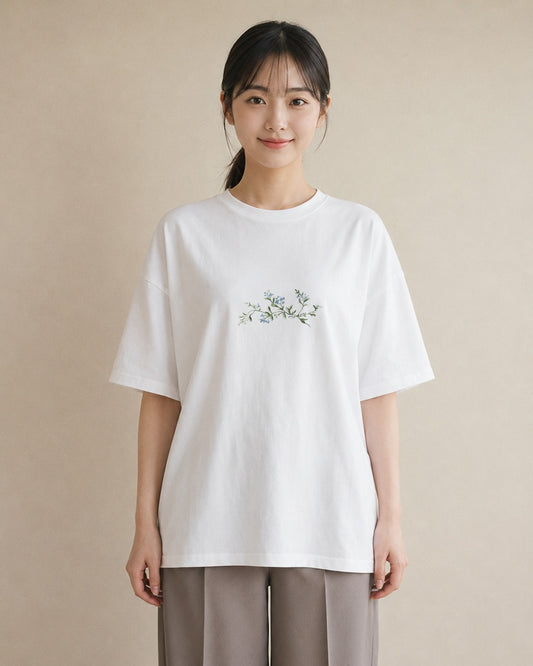 半袖Tシャツ レディース 夕暮れ バルコニー 夕焼け ナチュラル アンティーク イラスト ガーリー ギフト 母の日 白T YMAZO
