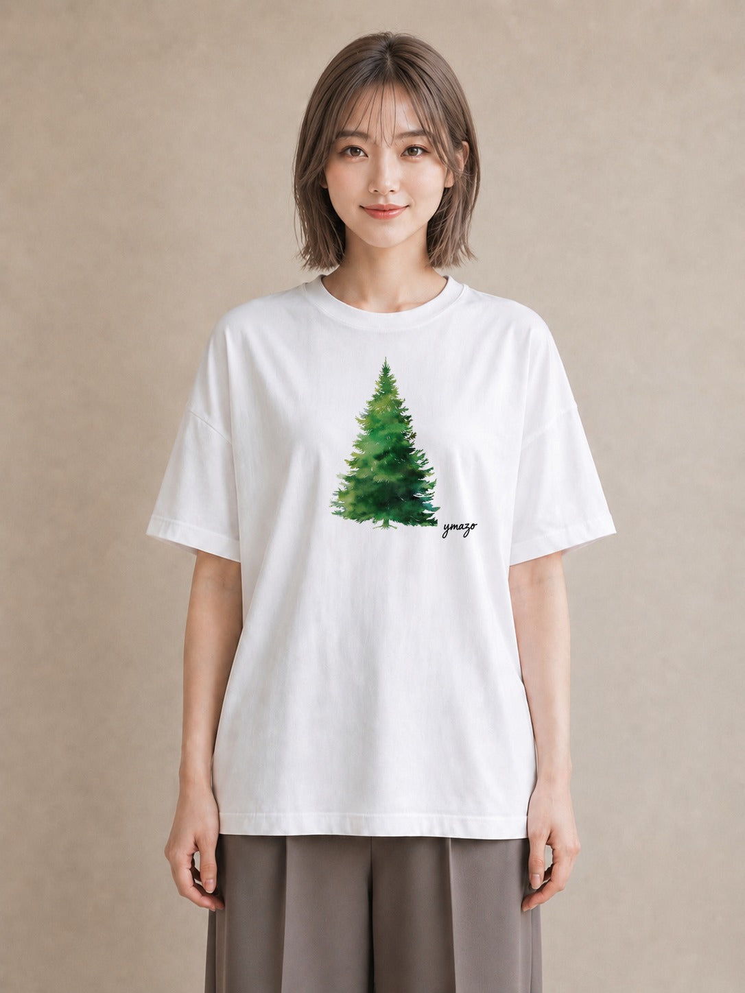 デザインTシャツ レディース 森 植物 ボタニカル イラスト 淡色 母娘コーデ 自分用 白T YMAZO