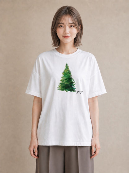 デザインTシャツ レディース 森 植物 ボタニカル イラスト 淡色 母娘コーデ 自分用 白T YMAZO