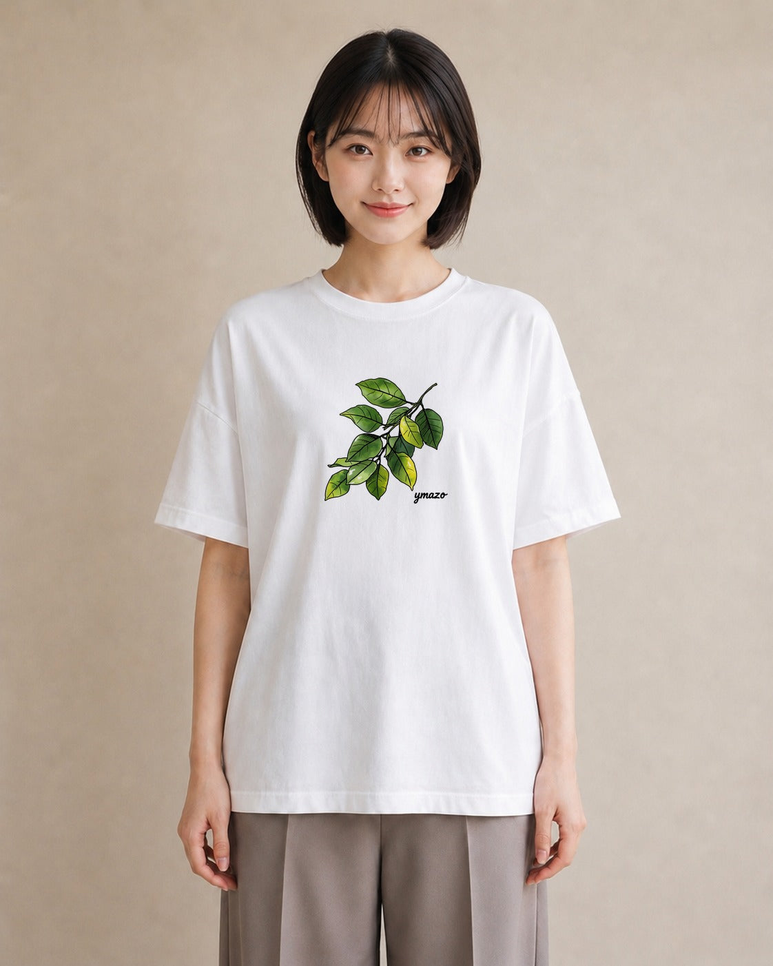 半袖Tシャツ レディース 金木犀 花 花柄 イラスト シンプル 女性 旅行用 白T