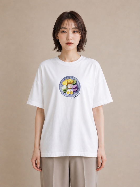 デザインTシャツ レディース お寿司 食べ物 フード イラスト ポップ 20代 カジュアルコーデ 白T YMAZO