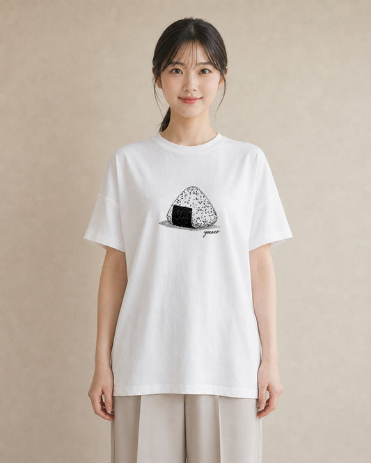 半袖Tシャツ レディース おにぎり 食べ物 フード イラスト 北欧風 部屋着 女性向けギフト 白T YMAZO