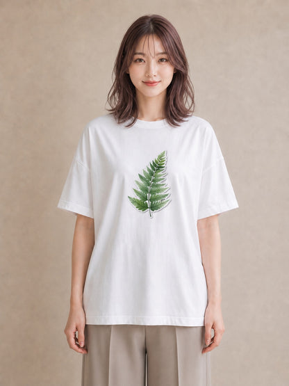 Tシャツ レディース ボタニカル 植物 イラスト お洒落 誕生日プレゼント 綿100 白T YMAZO