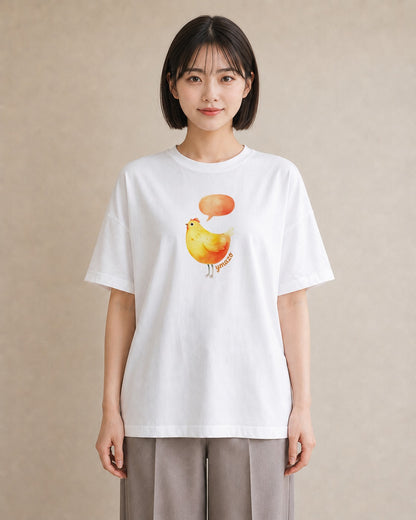 プリントTシャツ レディース ひよこ 動物 アニマル イラスト ラフカジュアル 秋コーデ おしゃれギフト 白T YMAZO