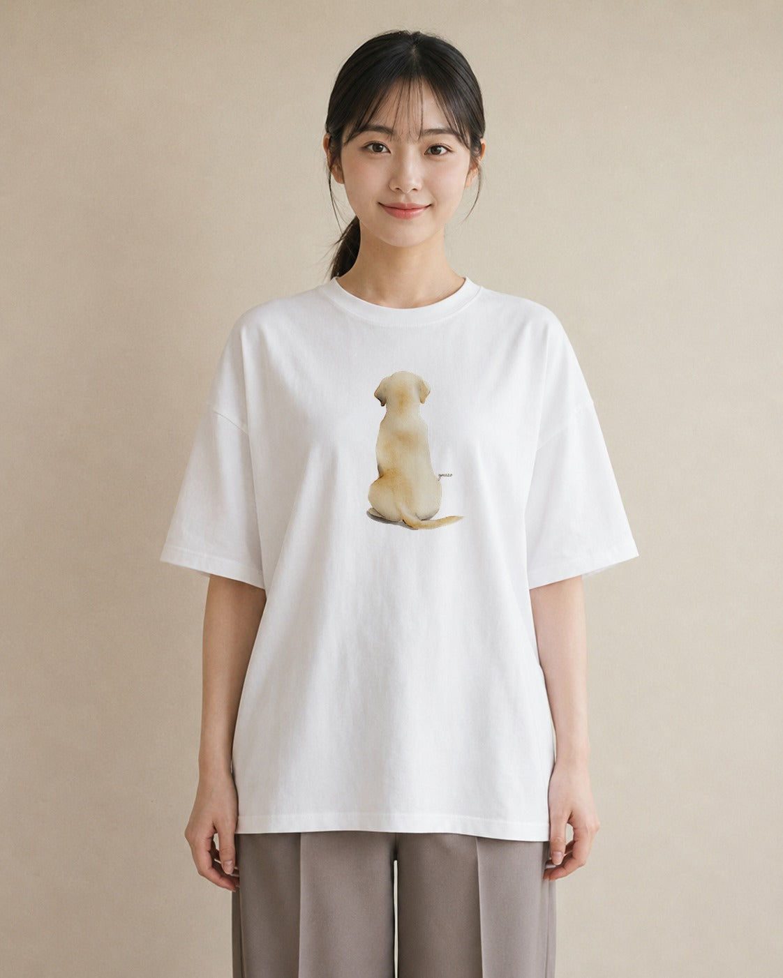 グラフィックTシャツ レディース ラブラドールレトリバー 犬 いぬ イラスト 姉妹 送別ギフト 白T YMAZO