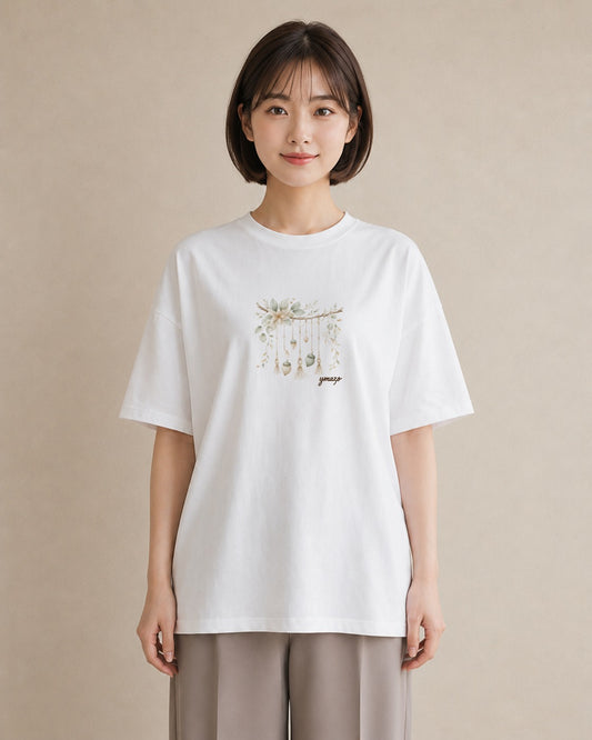 半袖Tシャツ レディース 洗濯物 風 ナチュラル アンティーク イラスト シンプル 母娘コーデ 自分用 白T