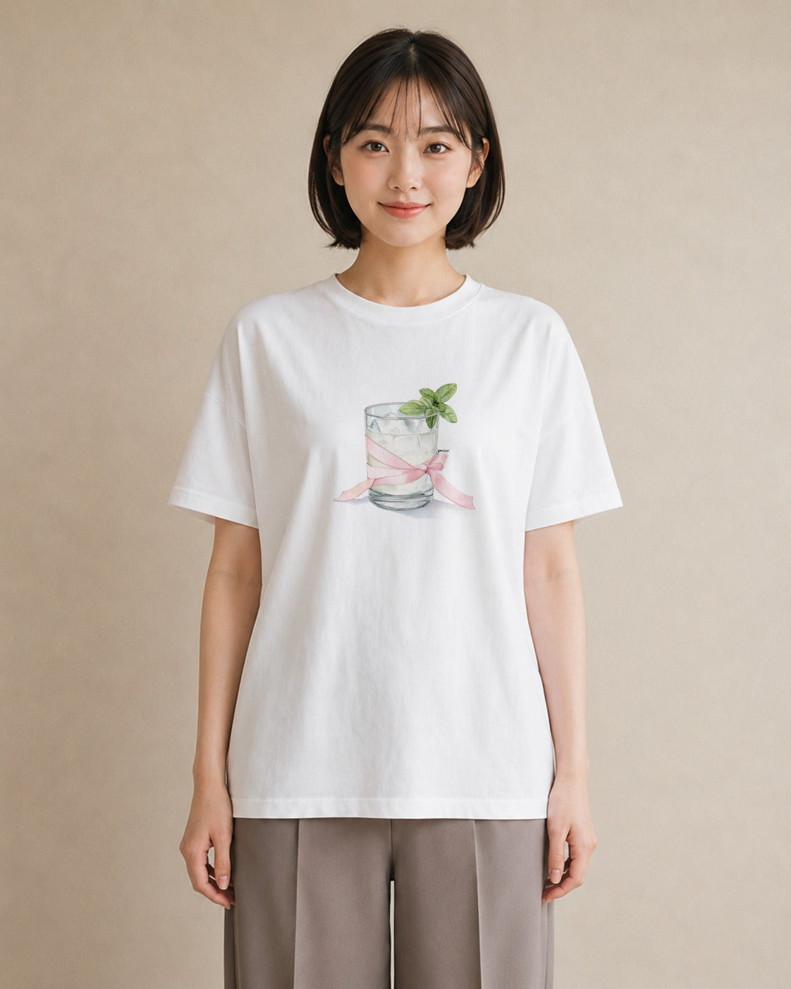 プリントTシャツ レディース クリームソーダ 食べ物 フード イラスト きれいめカジュアル 休日 ペアコーデ 白T YMAZO