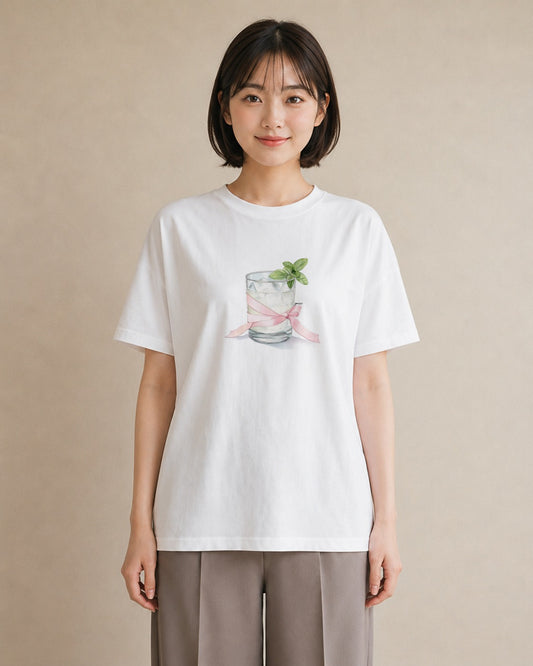プリントTシャツ レディース クリームソーダ 食べ物 フード イラスト きれいめカジュアル 休日 ペアコーデ 白T YMAZO
