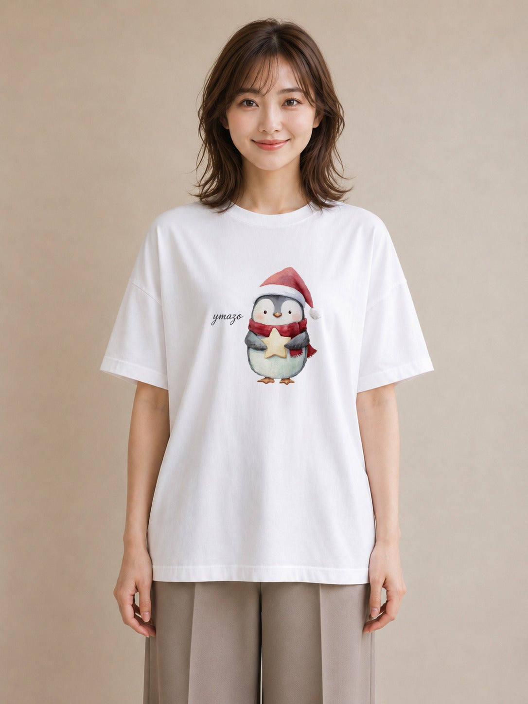 グラフィックTシャツ レディース コウテイペンギン 動物 アニマル イラスト ボタニカル デート 帰省 白T YMAZO