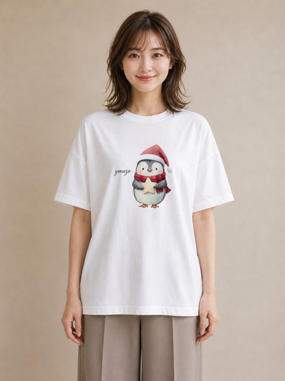 グラフィックTシャツ レディース コウテイペンギン 動物 アニマル イラスト ボタニカル デート 帰省 白T YMAZO