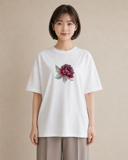 Tシャツ レディース カーネーション 花 花柄 イラスト フェミニン 母の日 ビーチ 白T YMAZO