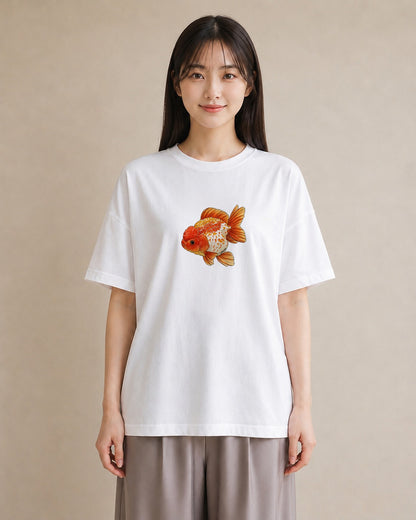 グラフィックTシャツ レディース たい焼き 食べ物 フード イラスト 淡色 普段着 週末コーデ 白T YMAZO