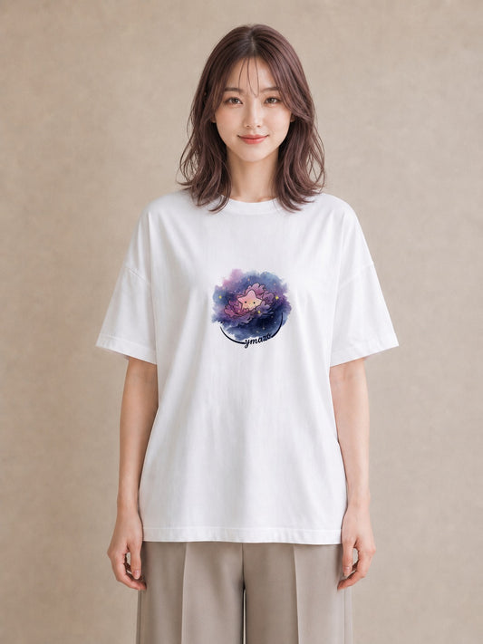 半袖Tシャツ レディース 天秤座 星空 宇宙 イラスト 上品 旅行 母娘コーデ 白T YMAZO