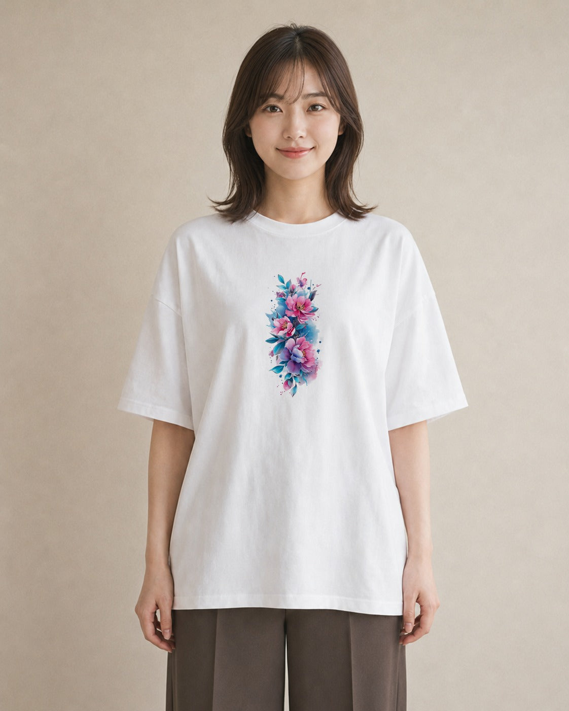 デザインTシャツ レディース あさがお 朝顔 花 花柄 イラスト カジュアル ホワイトデー 春服 白T
