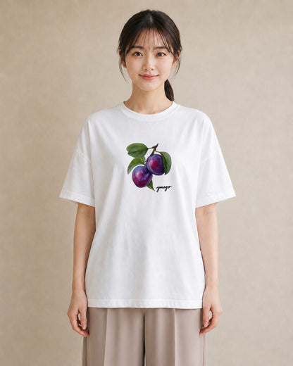 グラフィックTシャツ レディース さくらんぼ チェリー 食べ物 フード イラスト カフェコーデ 母娘コーデ 自分用 白T YMAZO