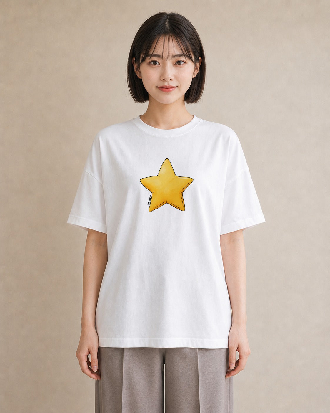 グラフィックTシャツ レディース ヒトデ 海の生き物 海 イラスト 水彩風 20代 カジュアルコーデ 白T YMAZO