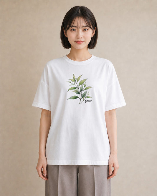 Tシャツ レディース ハーブ 植物 ボタニカル イラスト 母娘コーデ 自分用 白T YMAZO