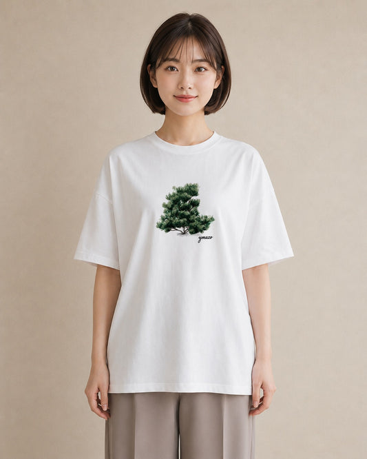 プリントTシャツ レディース 森 植物 ボタニカル イラスト ナチュラル 自分用 ルームウェア 白T YMAZO