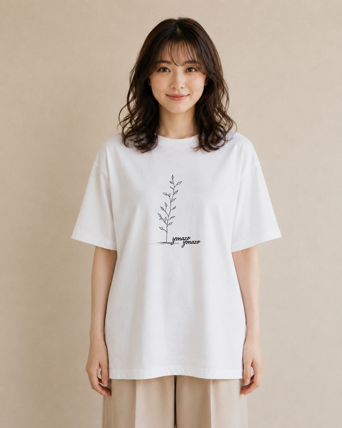 プリントTシャツ レディース 観葉植物 ボタニカル 植物 イラスト シック 友達ギフト 部屋着 白T YMAZO
