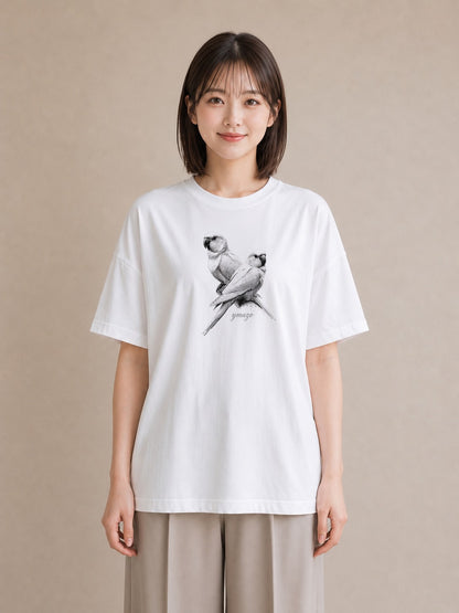 Tシャツ レディース オカメインコ ペット 動物 イラスト きれいめ ギフト 母の日 白T YMAZO