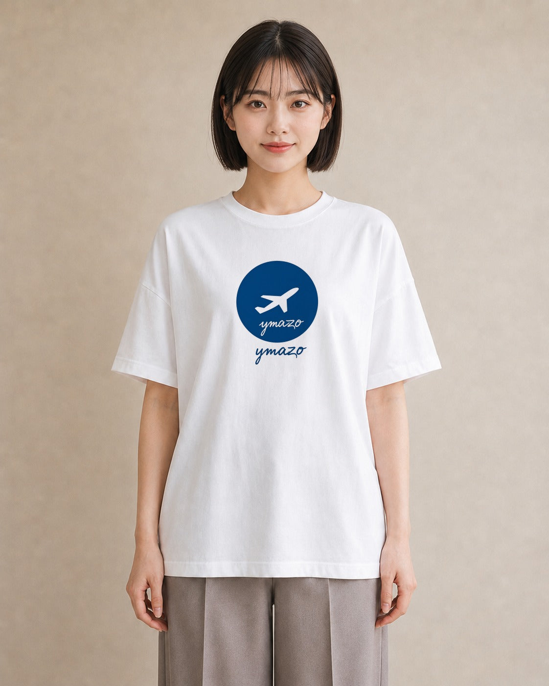 グラフィックTシャツ レディース 旅 トラベル スタンプ イラスト 淡色 社会人 女性 白T YMAZO
