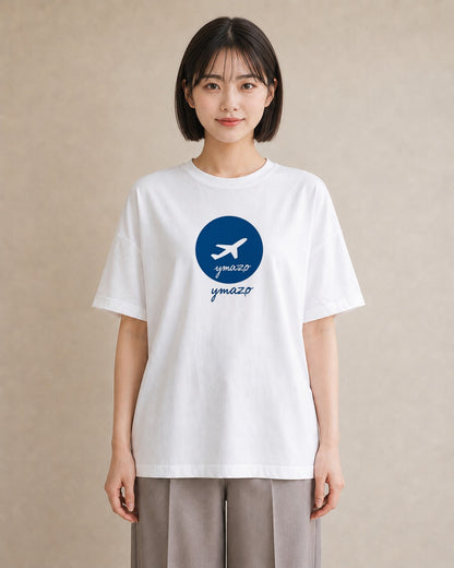 グラフィックTシャツ レディース 旅 トラベル スタンプ イラスト 淡色 社会人 女性 白T YMAZO