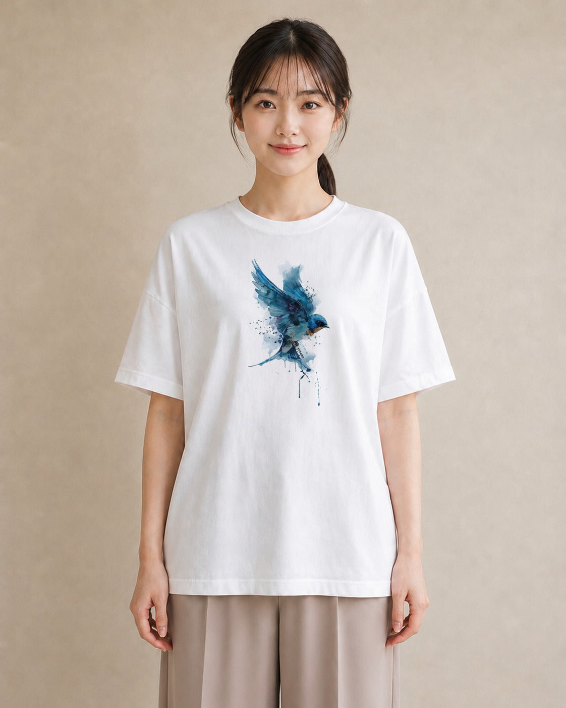 プリントTシャツ レディース セキセイインコ ペット 動物 イラスト ゆるコーデ 母娘コーデ 自分用 白T YMAZO