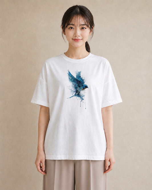プリントTシャツ レディース セキセイインコ ペット 動物 イラスト ゆるコーデ 母娘コーデ 自分用 白T YMAZO