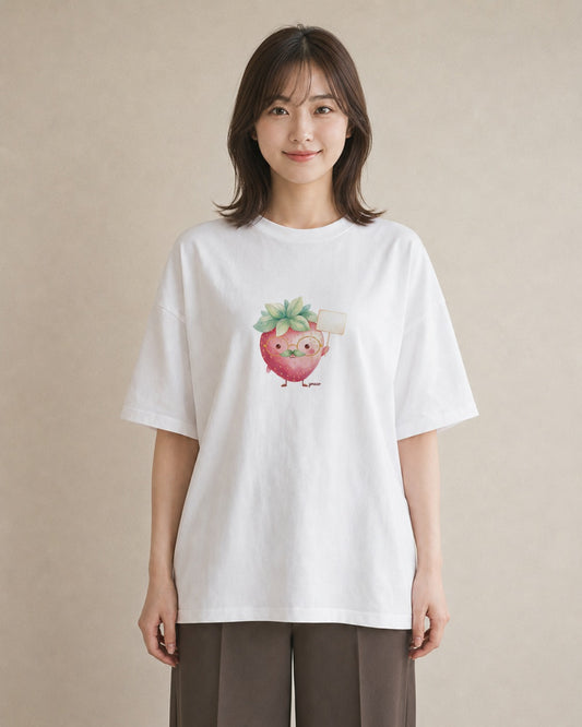 プリントTシャツ レディース ショートケーキ 食べ物 フード イラスト ラフ 在宅 公園 白T YMAZO
