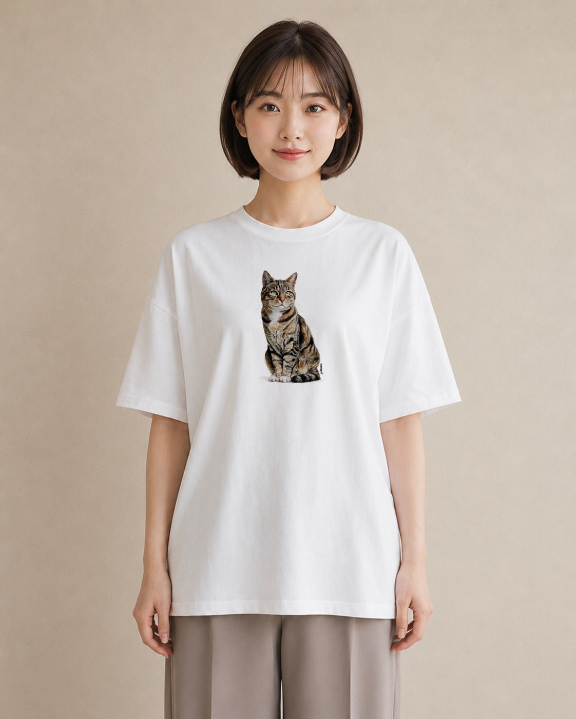 デザインTシャツ レディース ソマリ 猫 ねこ イラスト フェミニン 春コーデ 姉妹 白T YMAZO